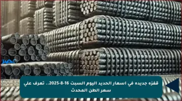 قفزة جديدة في أسعار الحديد اليوم السبت 16-8-2025.. تعرف على سعر الطن المحدث